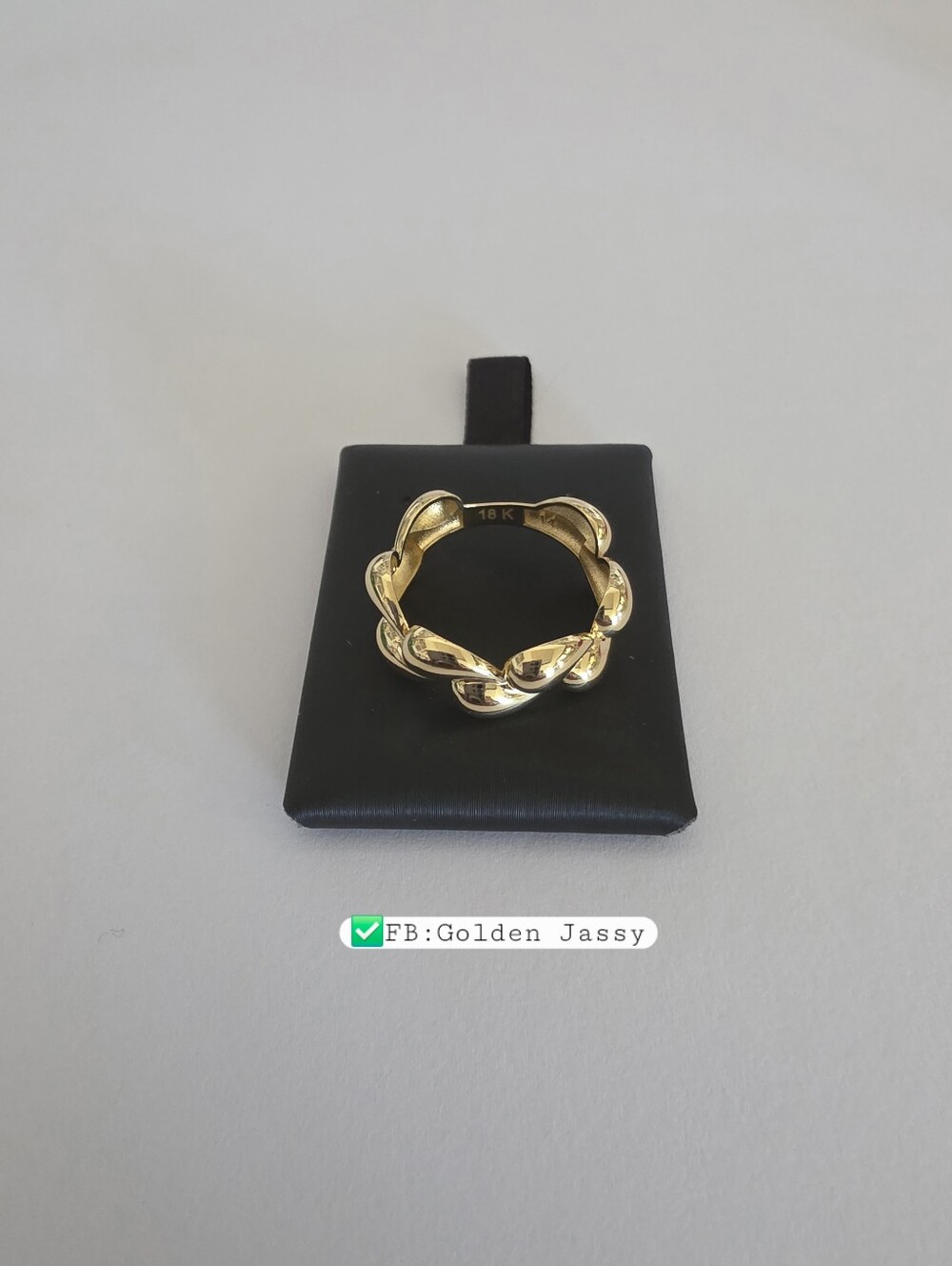 18K Real Gold TearDrop Ring 7